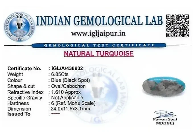 Turquoise 24x12 MM 6.85 carats