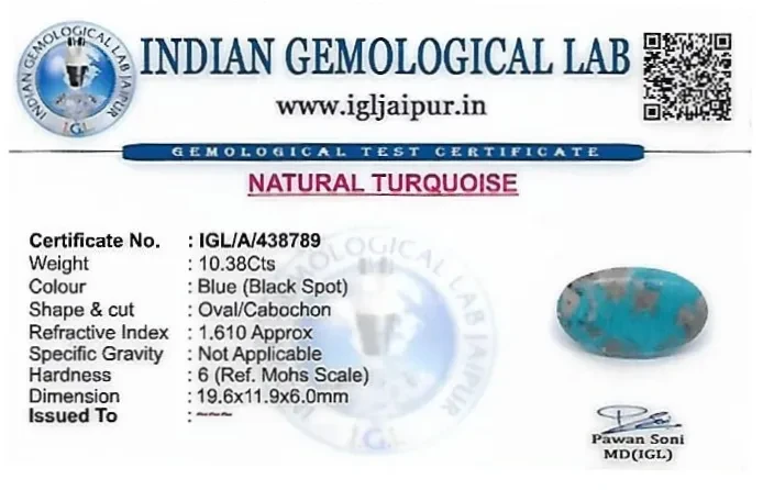 Turquoise 20x12 MM 10.38 carats