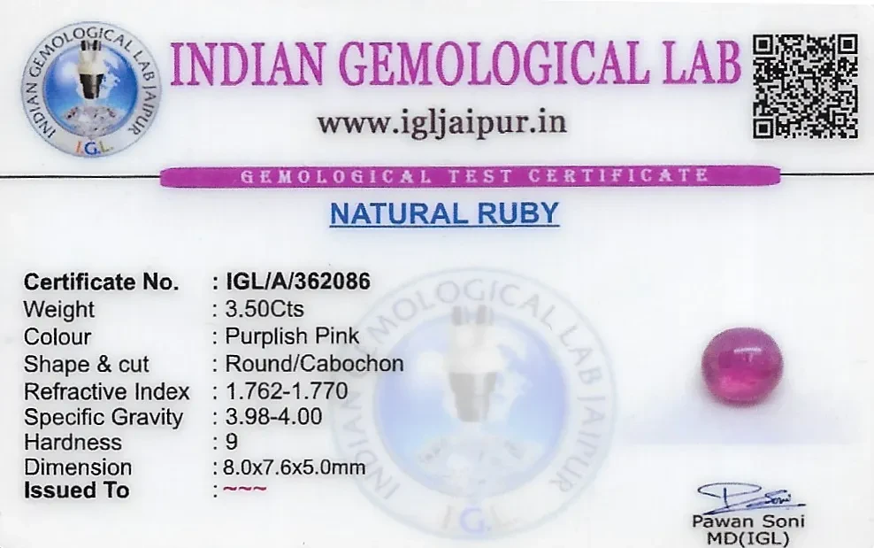 Ruby (Manik) 8x8 MM 3.50 carats