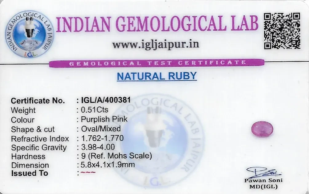 Ruby (Manik) 6x4 MM 0.51 carats