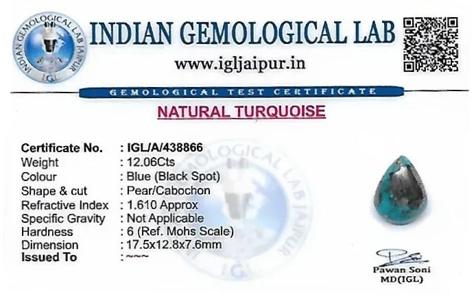 Turquoise 18x13 MM 12.06 carats