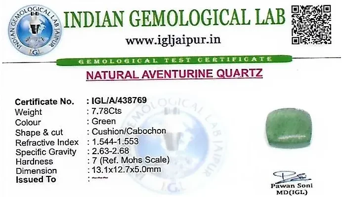 Aventurine 13x13 MM 7.78 carats