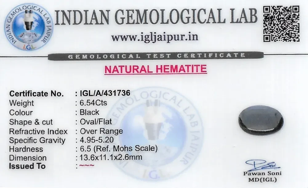 Hematite 14x11 MM 6.54 carats