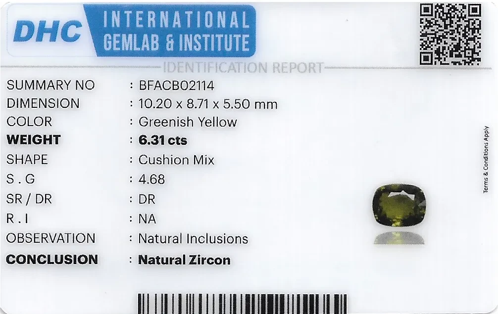 Zircon 10x9 MM 6.13 carats