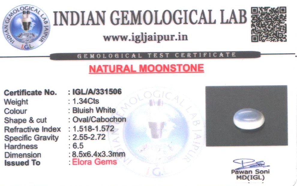 Moon Stone 9x6 MM 1.34 carats