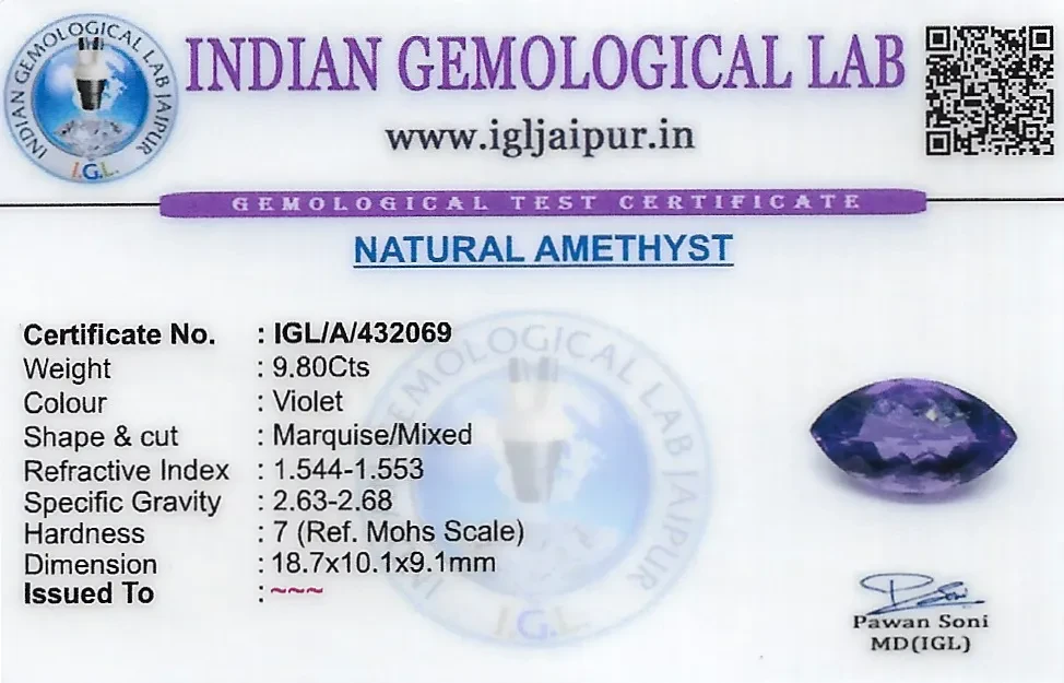 Amethyst 19x10 MM 9.8 carats