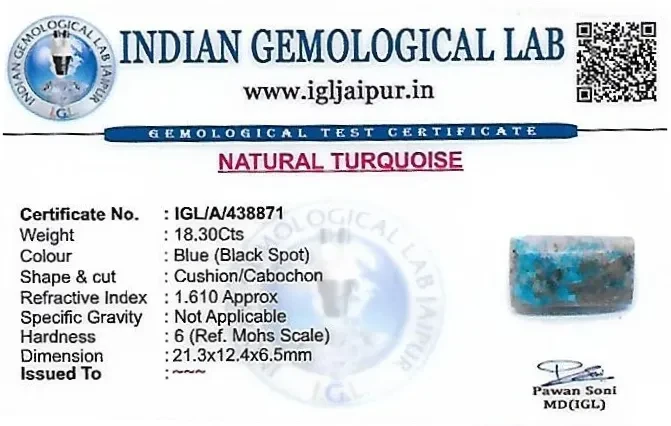 Turquoise 21x12 MM 18.3 carats