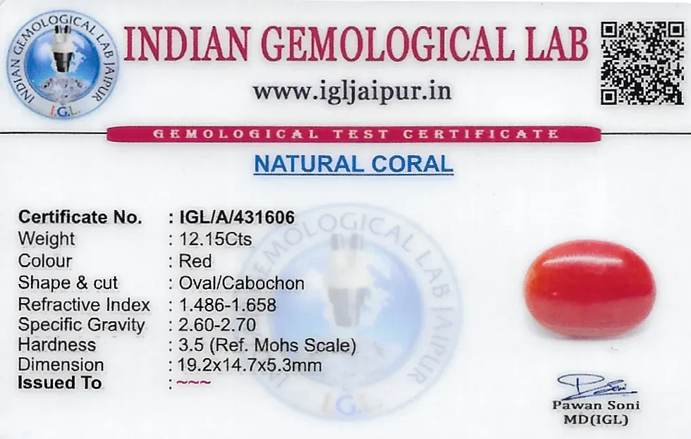 Red Coral (Pavalam) 19x15 MM 12.15 carats