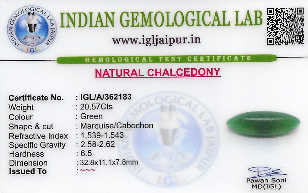 Chalcedony 33x11 MM 20.57 carats