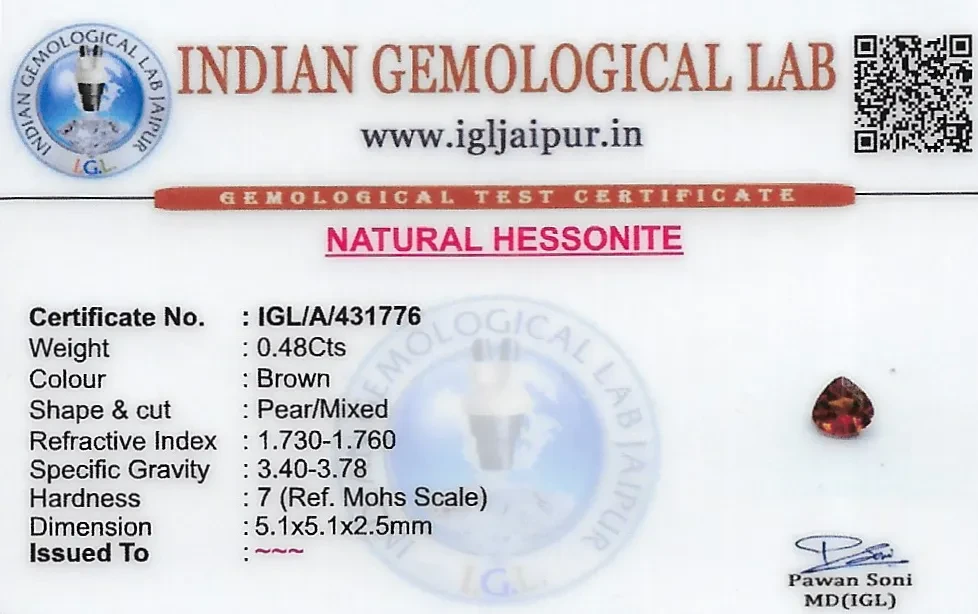 Hessonite (Gomed) 5x5 MM 0.48 carats