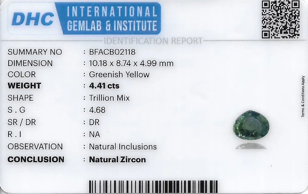 Zircon 10x9 MM 4.41 carats