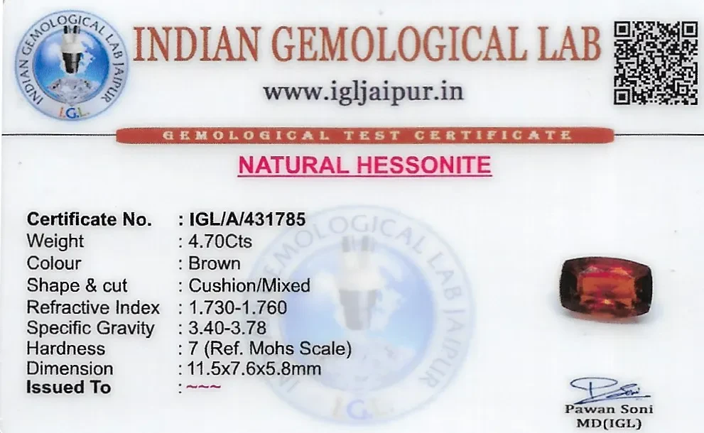 Hessonite (Gomed) 12x8 MM 4.7 carats