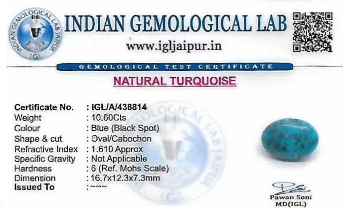 Turquoise 17x12 MM 10.6 carats
