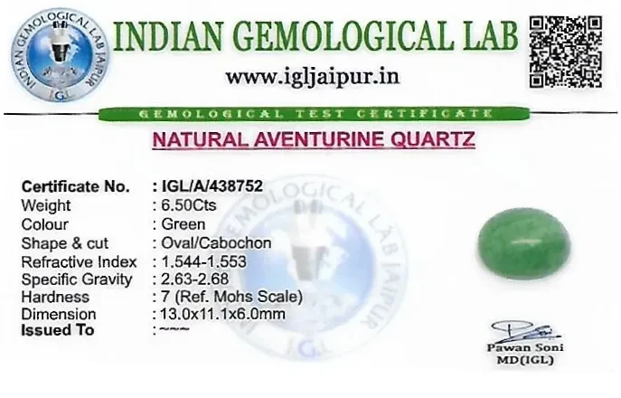 Aventurine 13x11 MM 6.5 carats