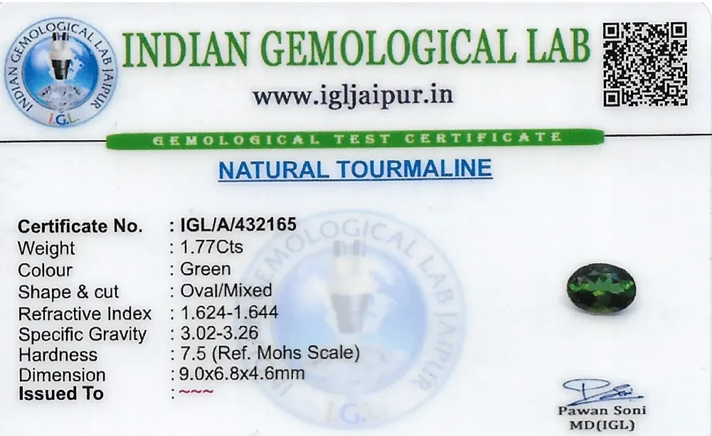 Tourmaline 9x7 MM 1.77 carats