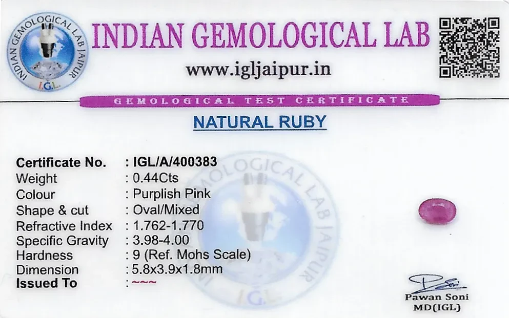 Ruby (Manik) 6x4 MM 0.44 carats