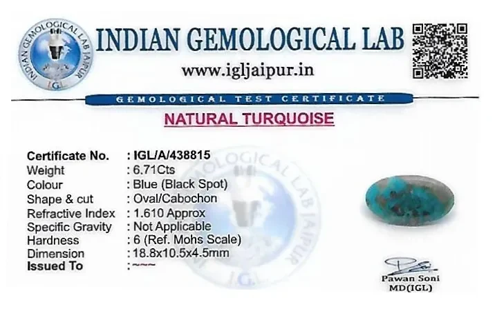 Turquoise 19x11 MM 6.71 carats