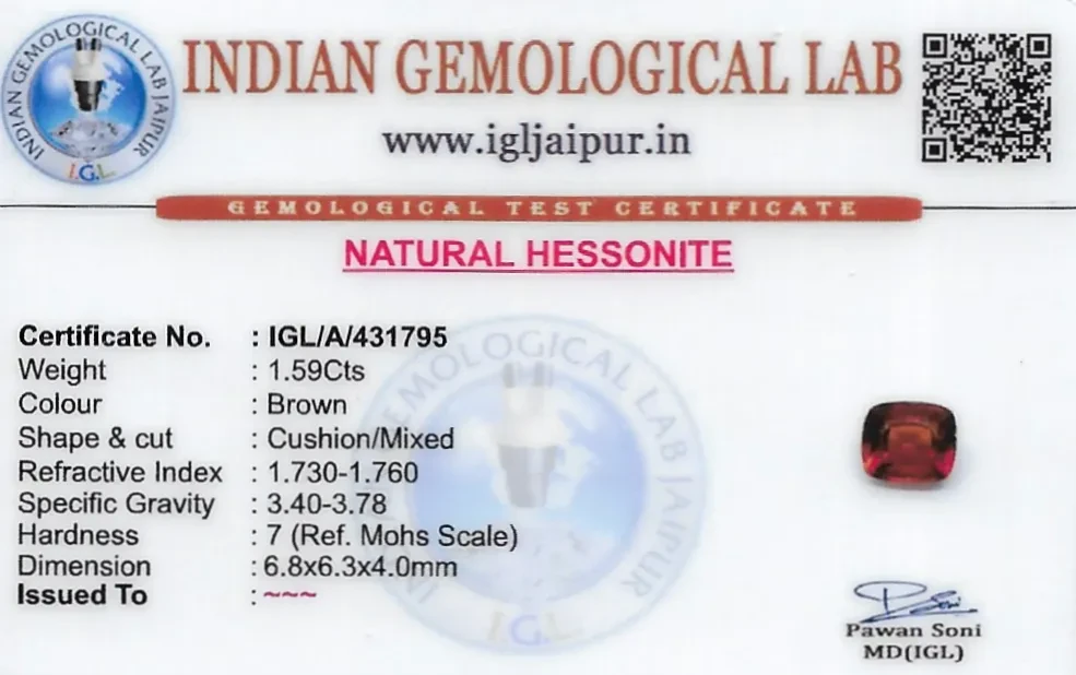 Hessonite (Gomed) 7x6 MM 1.59 carats