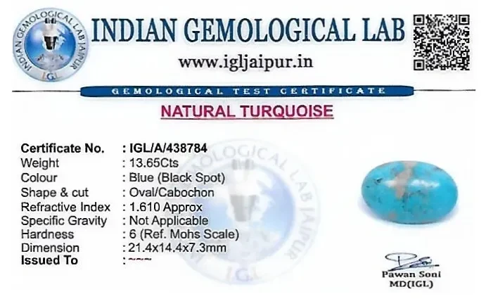 Turquoise 21x14 MM 13.65 carats