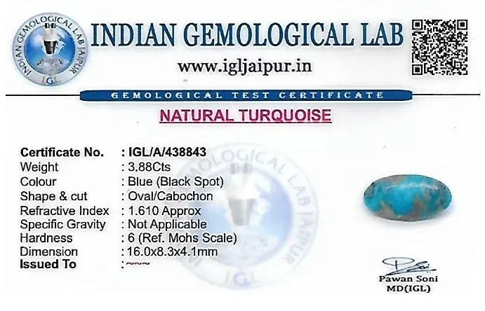 Turquoise 16x8 MM 3.88 carats
