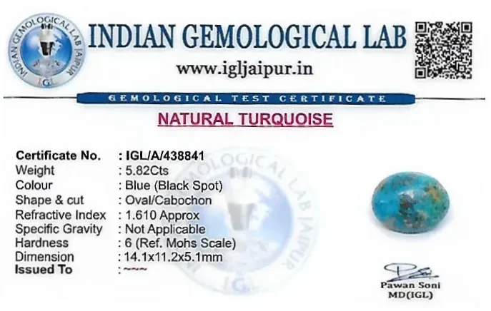 Turquoise 14x11 MM 5.82 carats