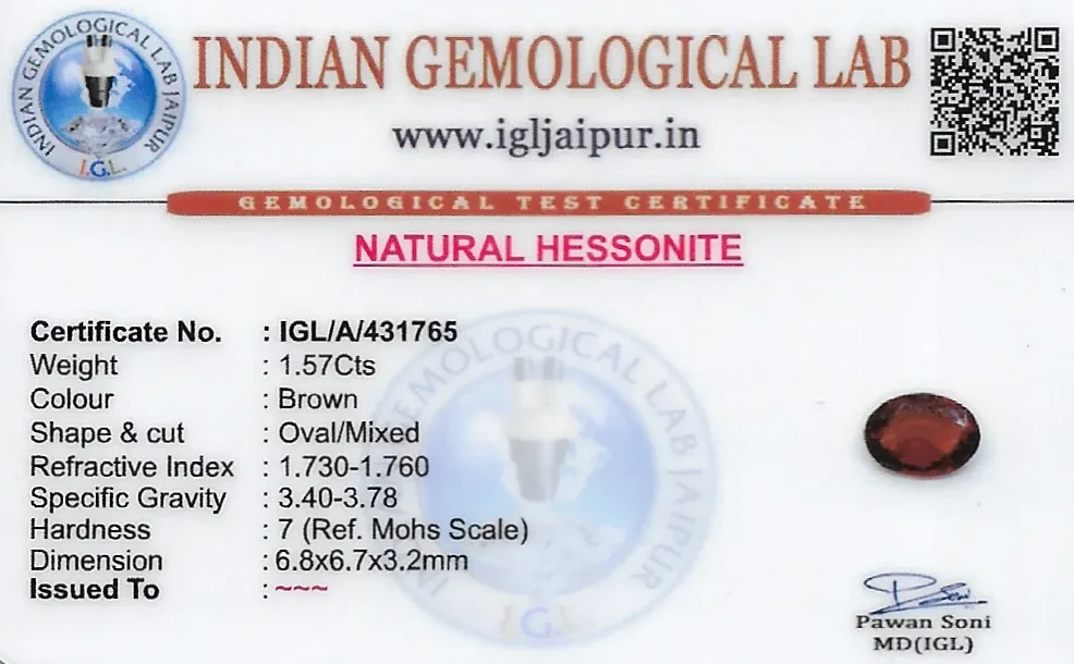 Hessonite (Gomed) 7x7 MM 1.57 carats