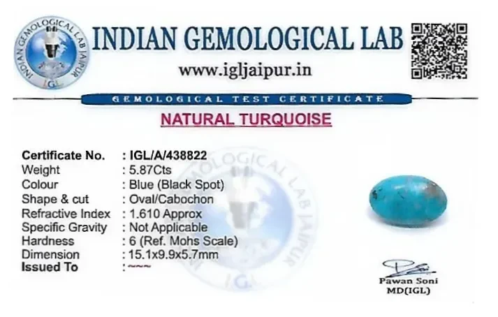 Turquoise 15x10 MM 5.87 carats