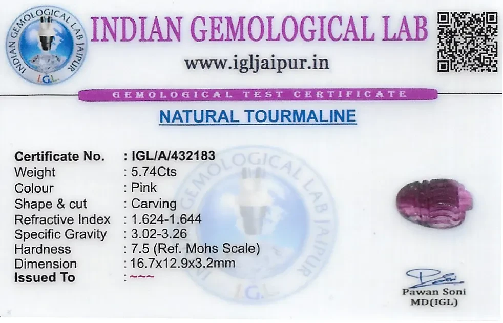 Tourmaline  Carving Gem Stones 17x13 MM 5.74 carats