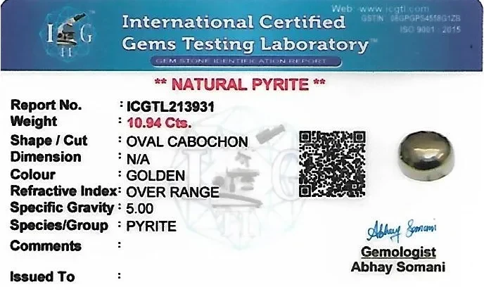 Pyrite 11x10 MM 10.94 carats