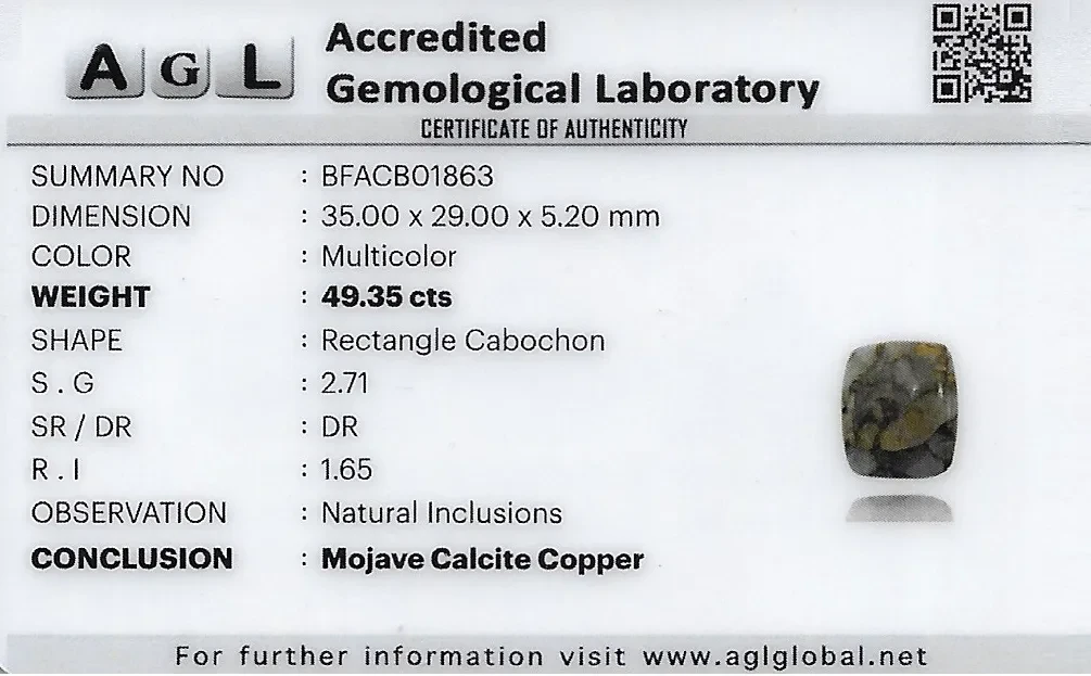 Mojae Calcite Copper 35x29 MM 49.35 carats