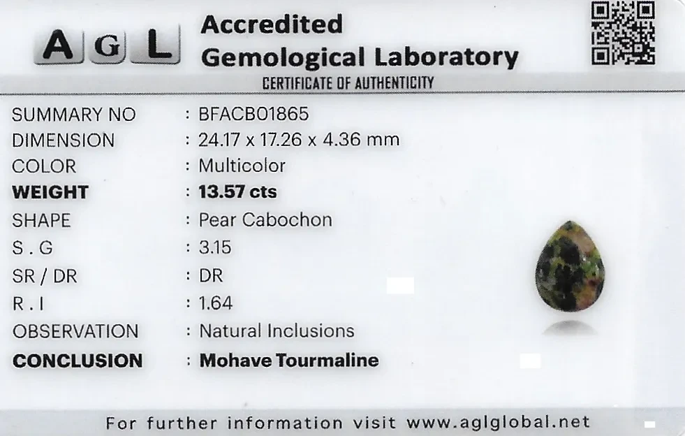 Mohave Tourmaline 24x17 MM 13.57 carats