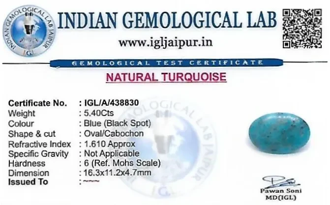 Turquoise 16x11 MM 5.4 carats