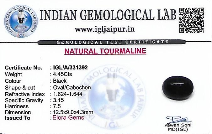 Black Tourmaline 13x9 MM 4.45 carats