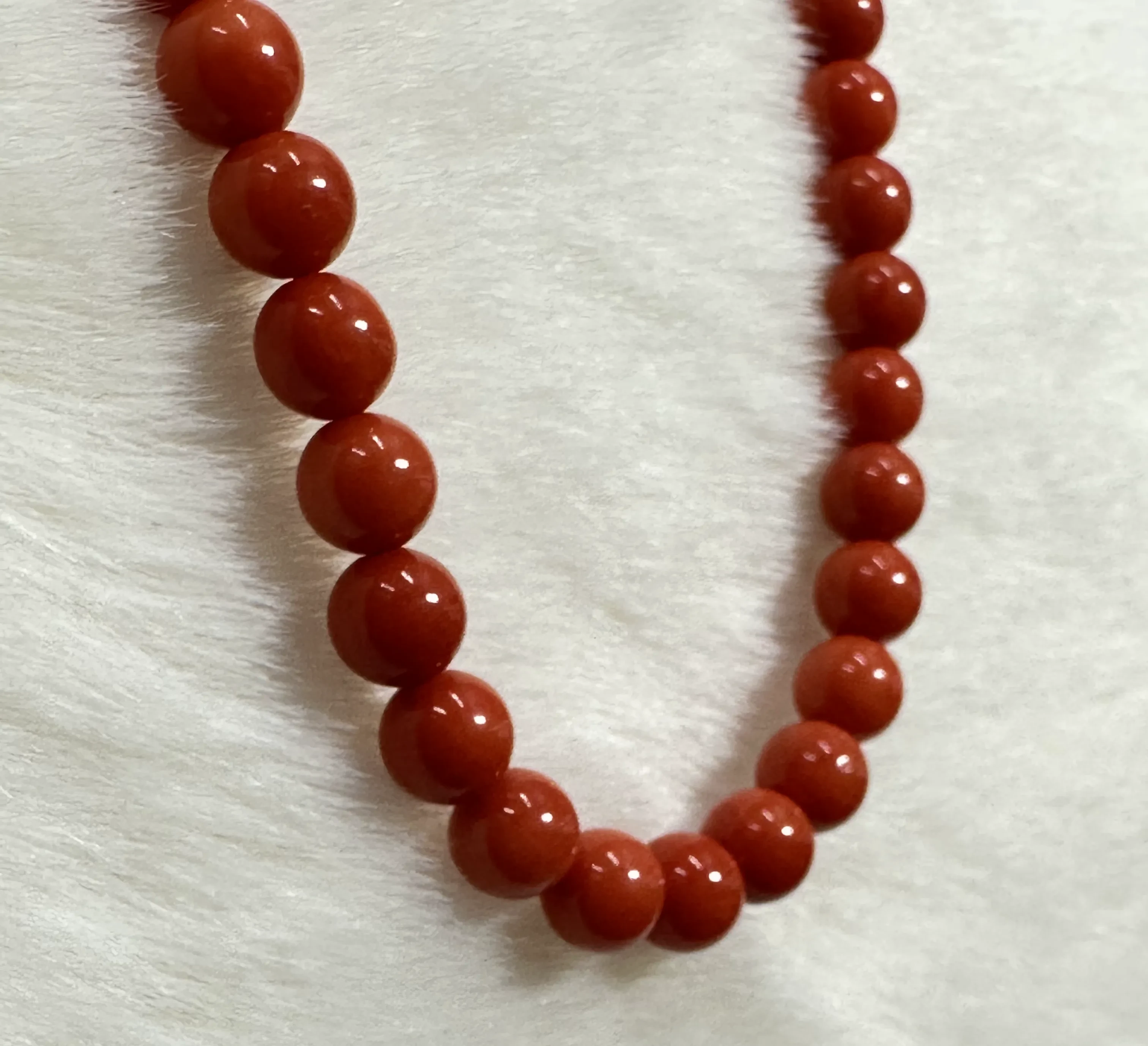Red Coral  Mala(Pavalam) 7x7 MM 154.81 carats