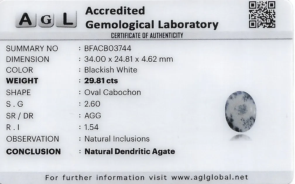 Dendritic Agate 34x25 MM 29.81 carats