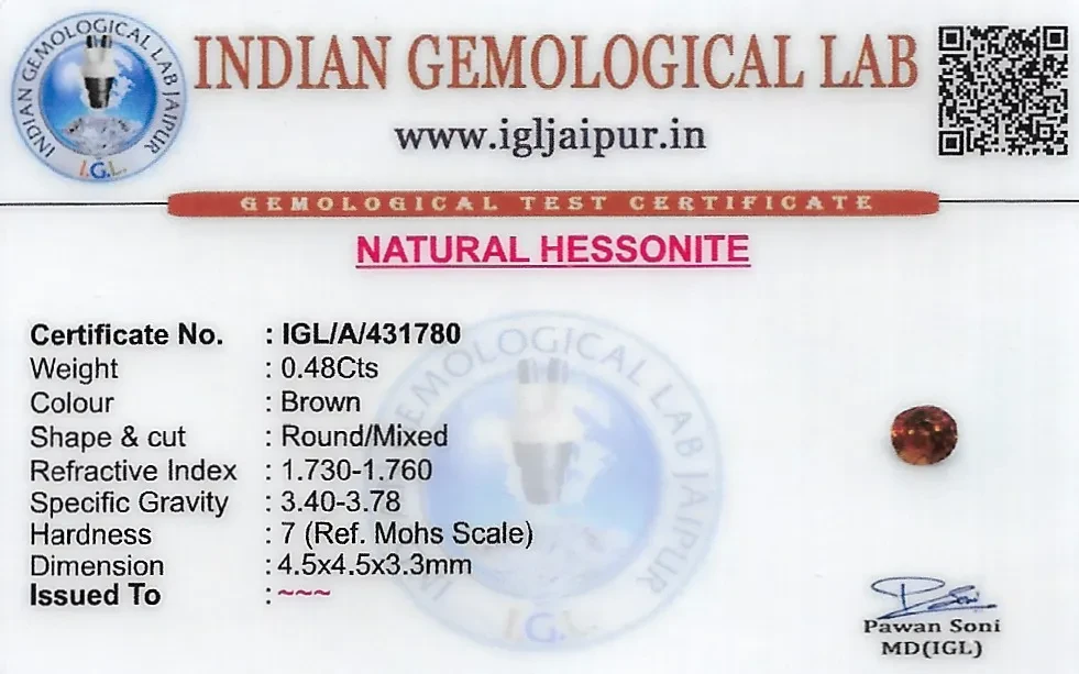 Hessonite (Gomed) 5x5 MM 0.48 carats