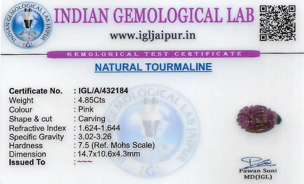 Tourmaline Carving Gem Stones 15x11 MM 4.85 carats