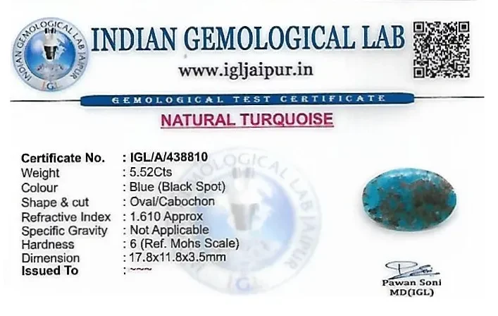 Turquoise 18x12 MM 5.52 carats