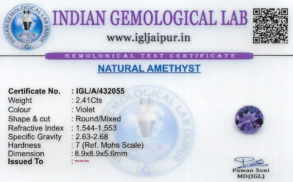 Amethyst 9x9 MM 2.41 carats