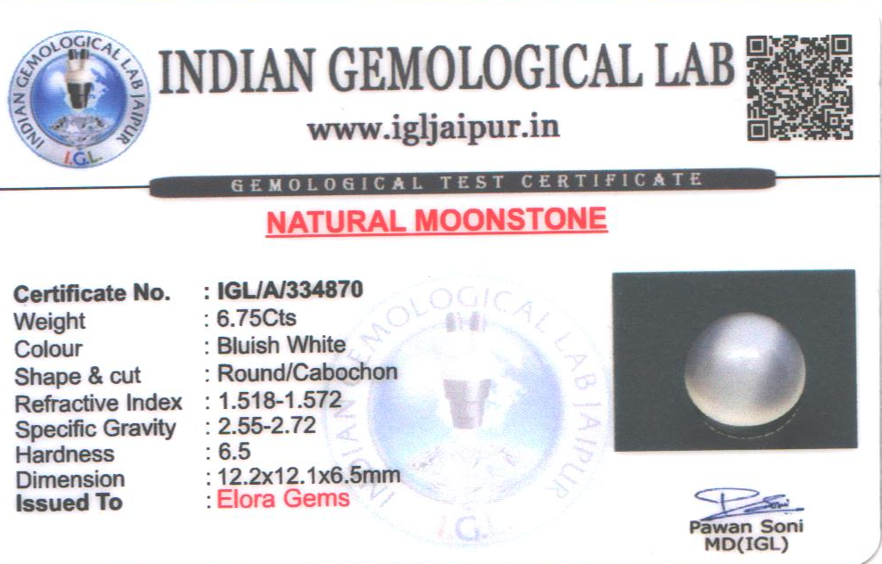 Moon Stone 12x12 MM 6.75 carats