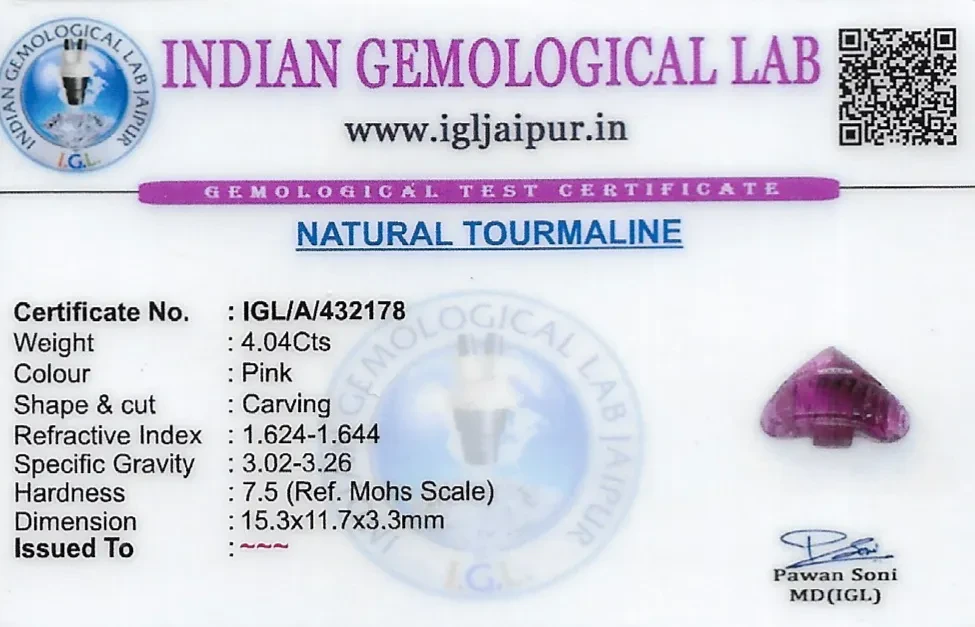 Tourmaline Carving Gem Stones 15x12 MM 4.04 carats