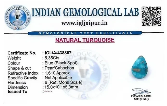 Turquoise 15x10 MM 5.35 carats