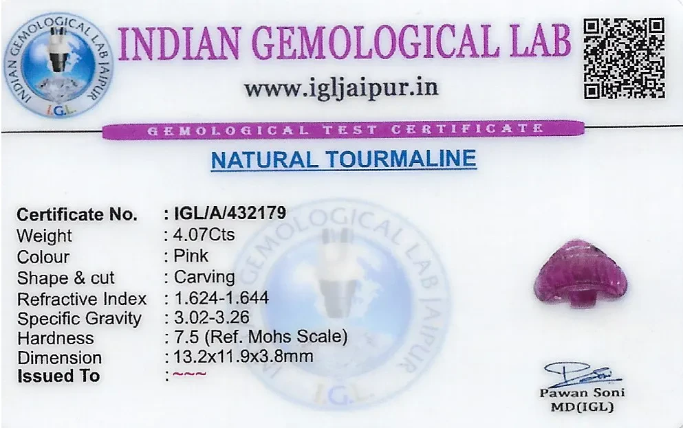 Tourmaline Carving Gem Stones 13x12 MM 4.07 carats