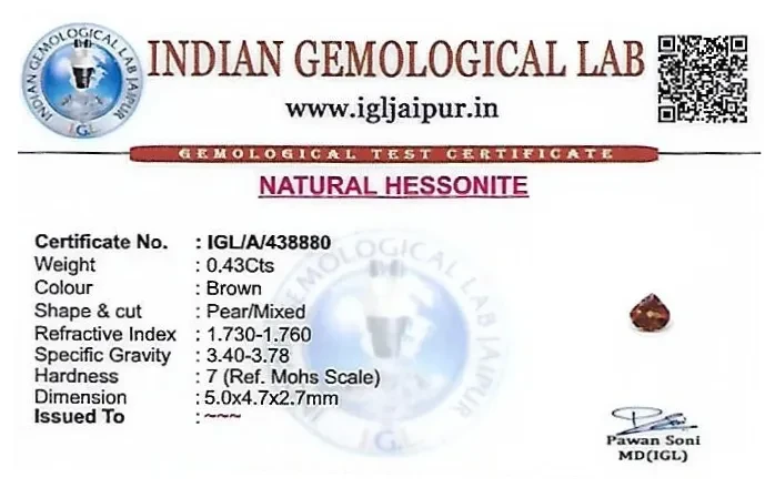 Hessonite (Gomed) 5x5 MM 0.43 carats