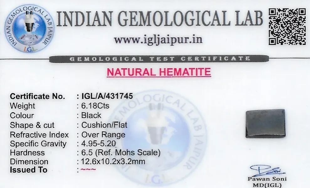 Hematite 13x10 MM 6.18 carats