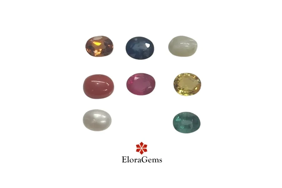 SUPER PREMIUM NAVRATNA 3.5X4.5 MM 1 SET OF 8 STONES