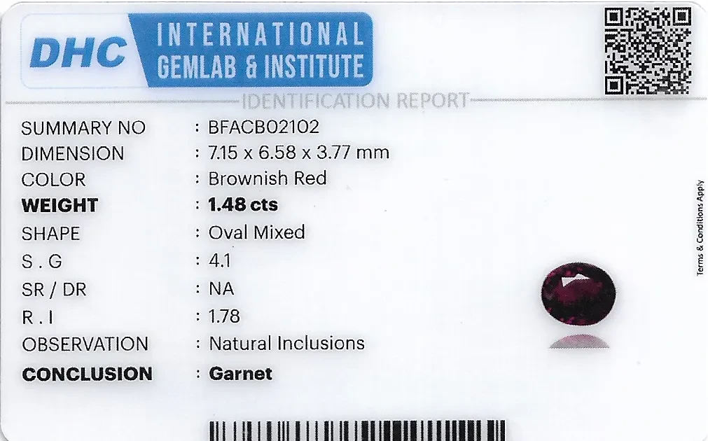 Garnet 7x7 MM 1.48 carats