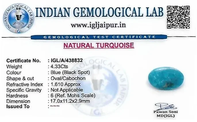 Turquoise 17x11 MM 4.33 carats
