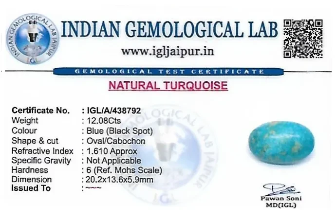 Turquoise 20x14 MM 12.08 carats