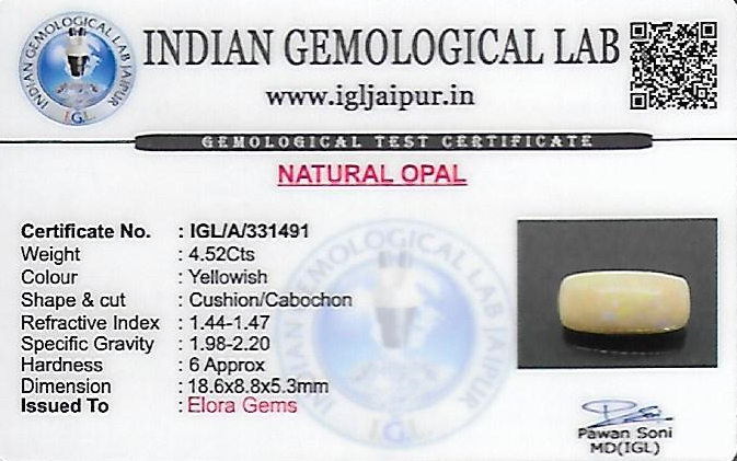 Opal 19x9 MM 4.52 carats